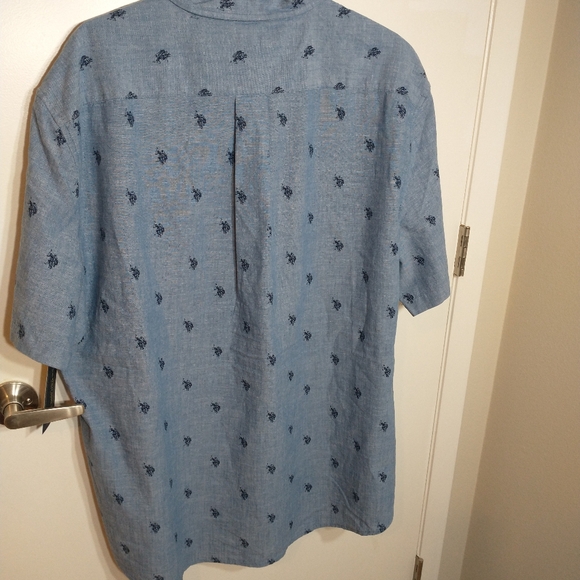 U.S POLO Assn Short Sleeve Button Down Shirt Size 3XL ,Blue Color For Men - Picture 8 of 10